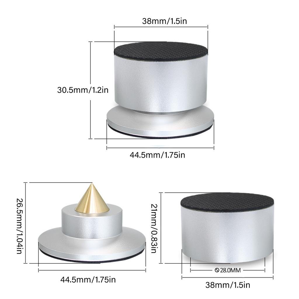 Universal Spring Loaded AntiVibration Pad for Speakers Aluminum Construction NonSlip Rubber Base