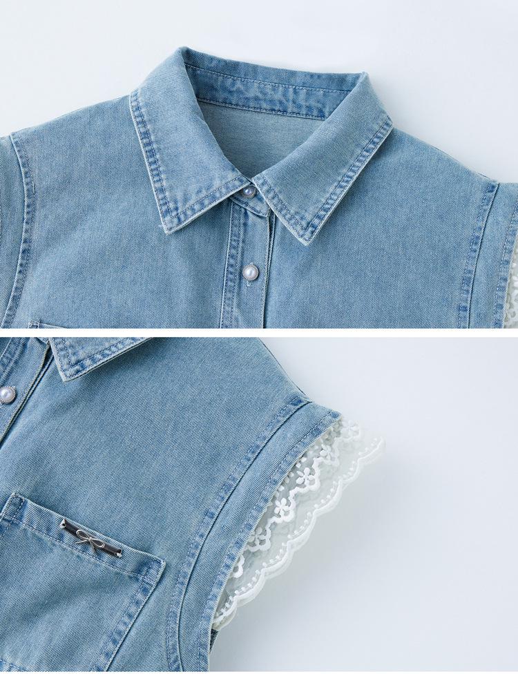 Women's Retro Denim Jacket & Polka Dot Slip Dress Set - 2025 Summer Fashion N66101