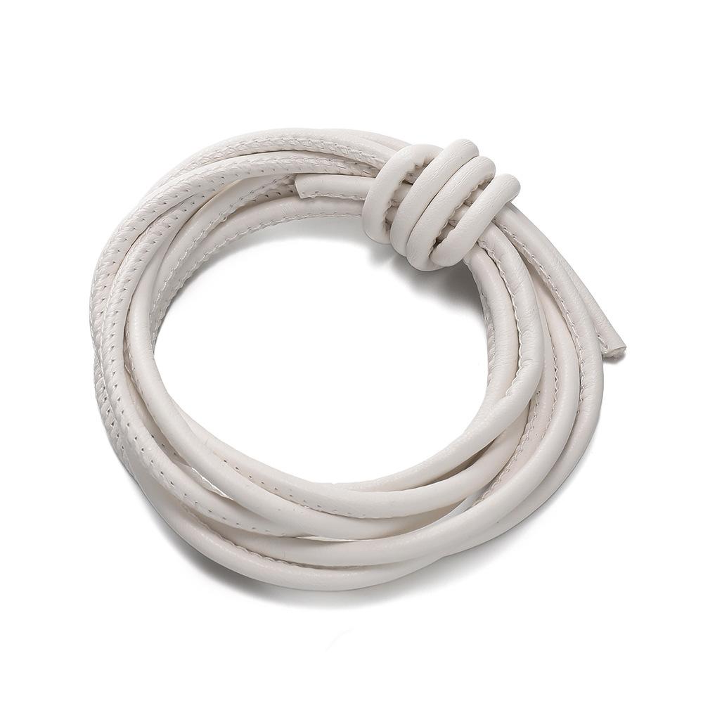 

4/5 мм Кожаный сердечник Круглый плетеный кожаный шнур ПУ Хлопковый сердечник Нить для вязания крючком Сделай сам Ремешок для сумки через плечо Ювелирный шнур 4mm (2m/bag)