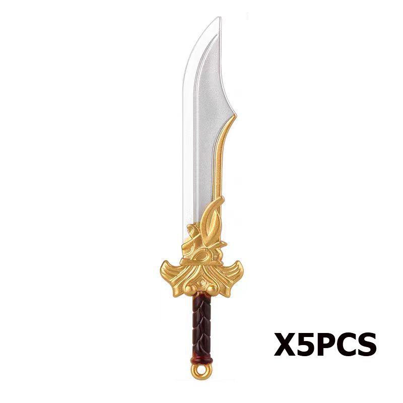 MOC Medieval Castle Knight Figures Waffen Accessories Flame Helmet Shoulder Armor Sword Toy