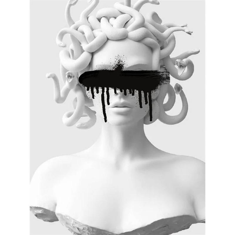 Poster Artistico Medusa di Smeraldo Creature Mitologiche Stampe per Pareti Pittura su Tela Mitologia Greca Moderna per Galleria Decorazioni per la Casa