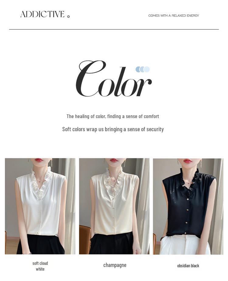 Elegant Women's Frill-Edged Vest Top - Trendy Summer Fashion