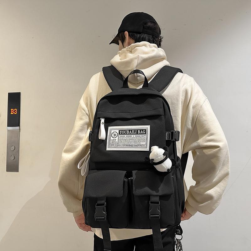 Backpack Women's Spring and Summer Simple Travel Computer Backpack Male High School Junior High School Student Large Capacity Student School Bag