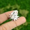 Gift For Her 925 Silver Natural Labradorite Promise Flower Adjustable Ring