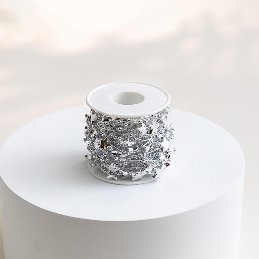 Christmas Decorations: Pearl Star Chain, Sky, Round Bead Christmas Tree Diy Pendant, Handcrafted Pendant