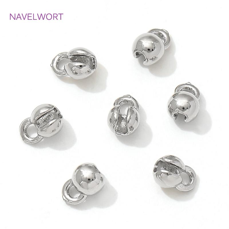 18K Gold Plated Brass End Caps For Jewelry Crimp Beads Cover Findings For DIY Bracelet Making Accessories,Jewelry Materials