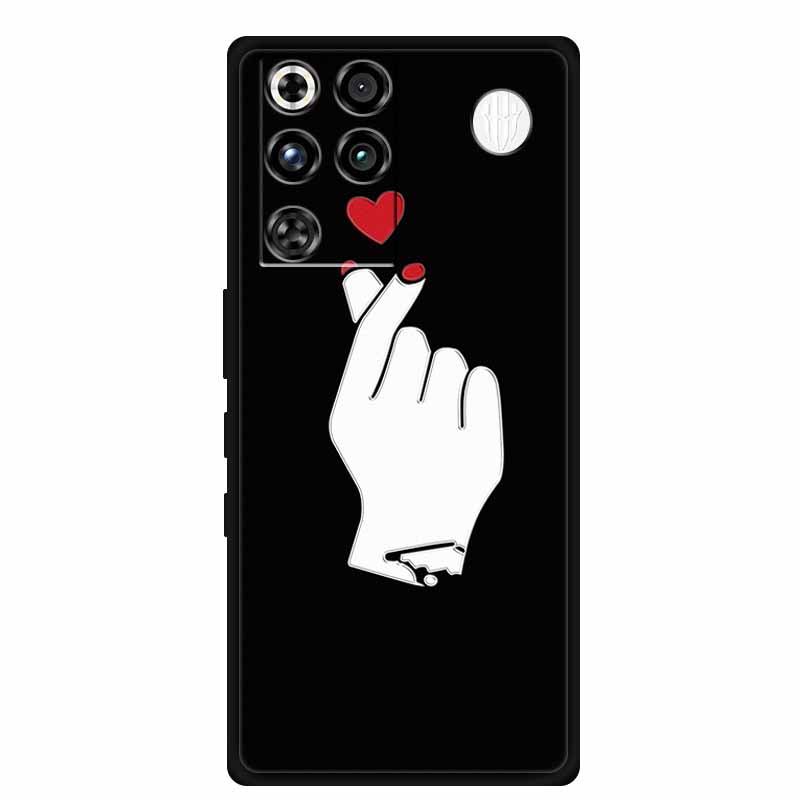 For ZTE Nubia RedMagic 11 Pro 5G Case 3D Emboss Flowers Relief Soft Black Silicone Back Cover For ZTE Nubia RedMagic 11Pro Funda