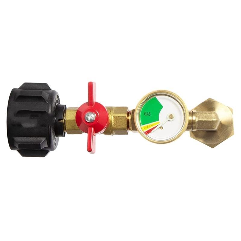 Propane Refill Adapter with Valves Pressure Gauge Easy to Use Durable Adapter