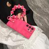 Pearl Wrist Chain Down Jacket Case for Samsung Galaxy S2 S26 Ultra S24 S23 Plus S22 S21 FE A A16 A6 Lanyard Cover