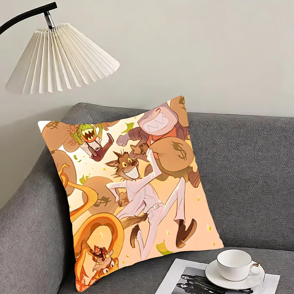 

The Bad Guys Cushion Cover Reversible Plush Pillow Cover – For car, sofa, bedroom, perfect as a gift. 12x12Inch