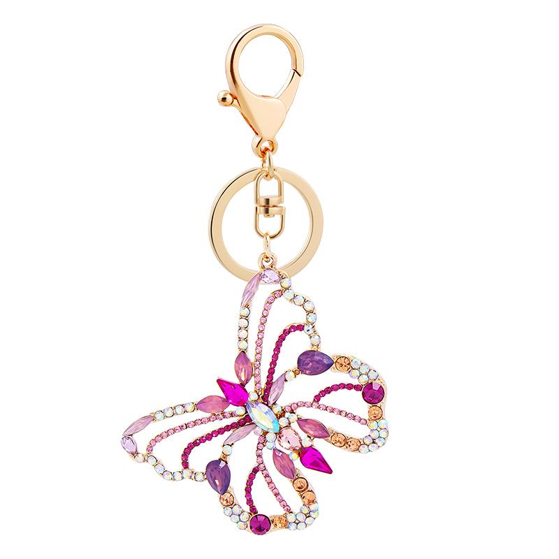 EASYA New Arrival Crystal Insect Shape Chaveiro Keychain Cute Sparkling Metal Key Ring Holder Accessories For Women Girls Bag