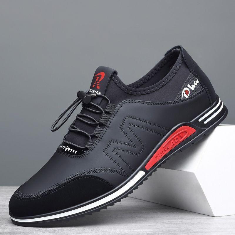 Men's shoes 2025 autumn new men's casual shoes breathable lace-up Korean version trend one-pedal non-slip work shoes