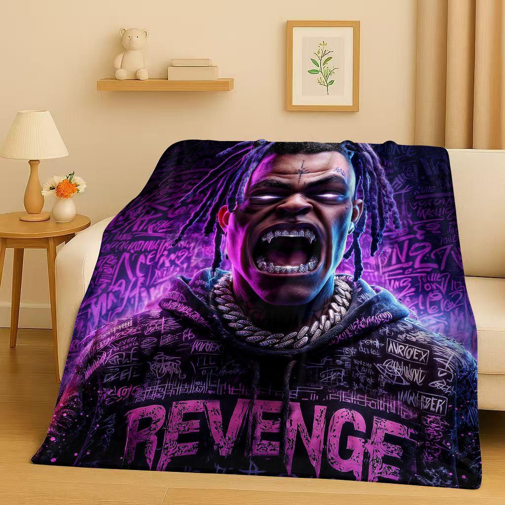 26 Style Top Hip Hop Rapper Star Cartoon Art Flannel Blanket,Ultra Soft Warm Plush Throw for Home Bedroom Bed Sofa Cover Office