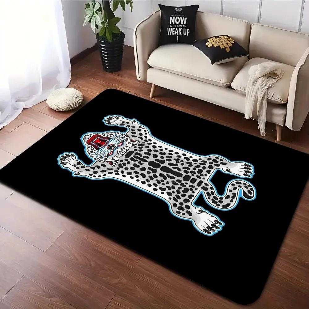Wild Cats Print Area Rug Machine Washable Flannel Carpets Non-slip Mat for Bedroom Living Room Home Decor Animal  Floor Mat