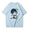 Genshin Impact Tshirt 100% Cotton T-shirt Kawaii Cartoon Clothes Women Fashion Tops Summer Short Sleeve Clothing Venti Print Tee