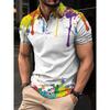 The 2026 Summer New Men's POLO Shirt Features a Casual Fashionable Comfortable Soft and Breathable 3D Letter Pattern Print