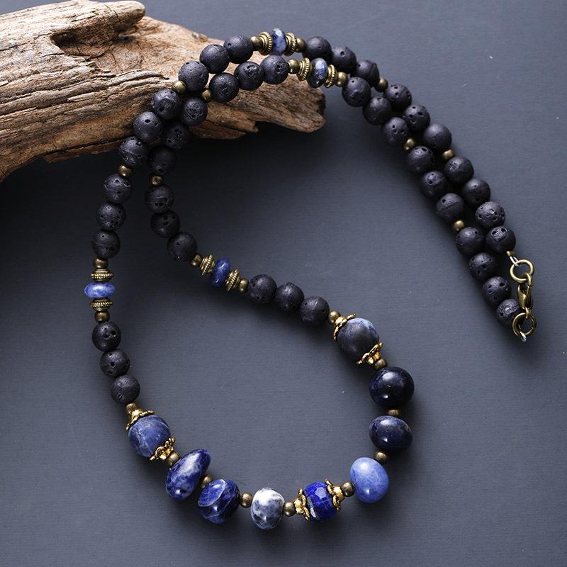 

BlingBay мужской браслет из бисера натуральный камень тигровый глаз камень бисер мужское ожерелье винтажные парные украшения мужские украшения на день рождения подарок синий