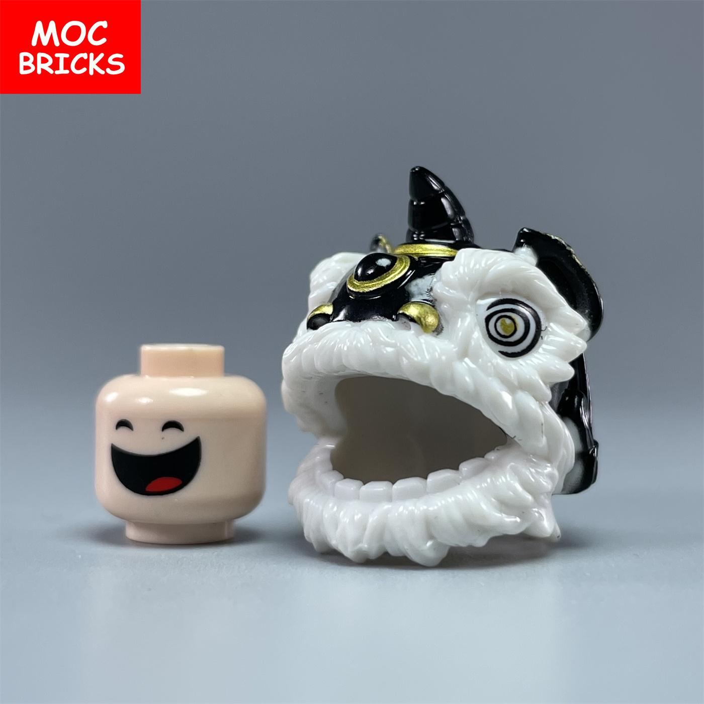 MOC Bausteine Chinesischer Tanzlöwe Ganzfigur Jahresfest Geschenke Zusammengebaute Bausteine Kinderspielzeug