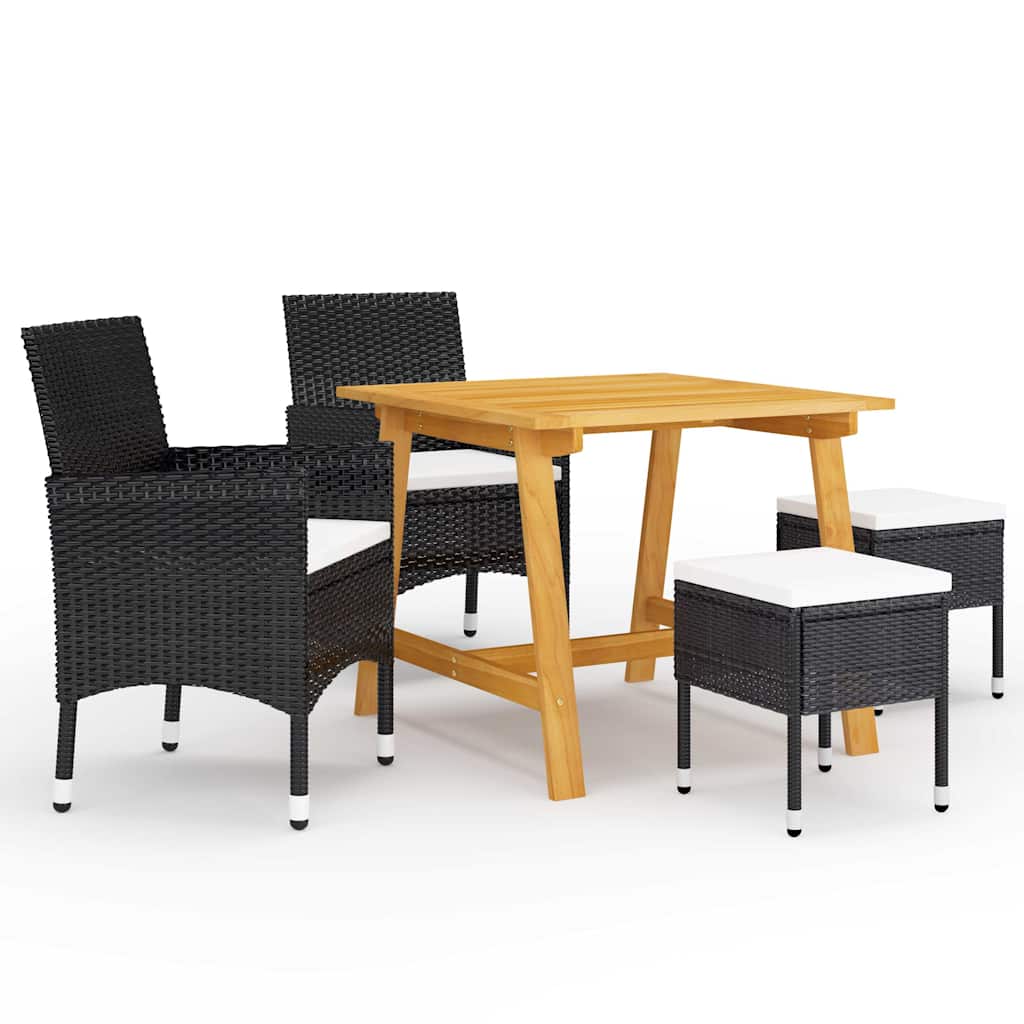 Vidaxl 5-Piece Garden Furniture Set, Black