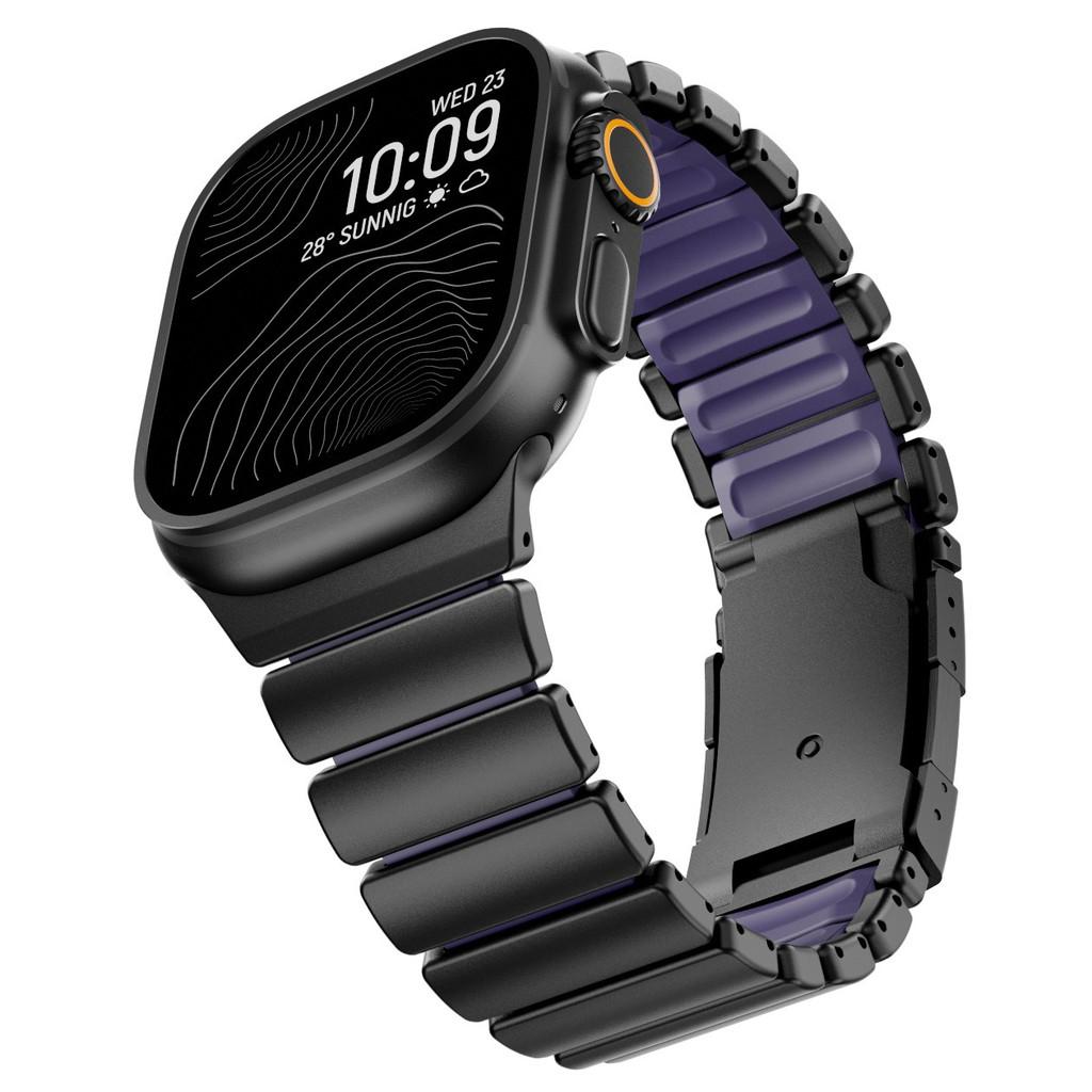 Titanium Silicone Metal Band For Apple Watch Ultra 2 3 49mm S11 S10 46mm 42mm 38 40 41 44 45mm For iWatch SE 9 8 7 6 5 4 3 2 1