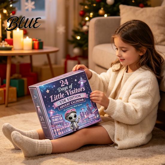Resin Figurines for Kids 2026 Spirit Advent Calendar 24-Day Countdown Mini Figure Set Elf Alien Unique Craftsmanship Gifts Fairy Christmas Ornament