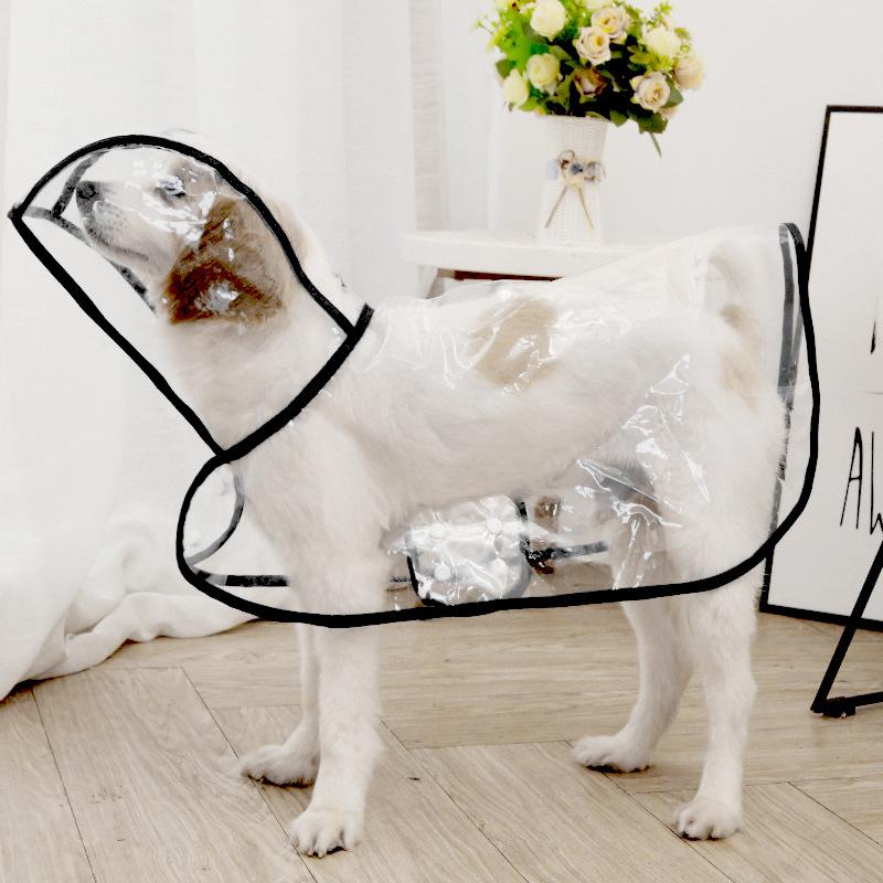XS-8XL Pet Supplies Dog Raincoat Waterproof Transparent Plastic Fashion Poncho Personalized Color Edge Costumes for Large Dogs
