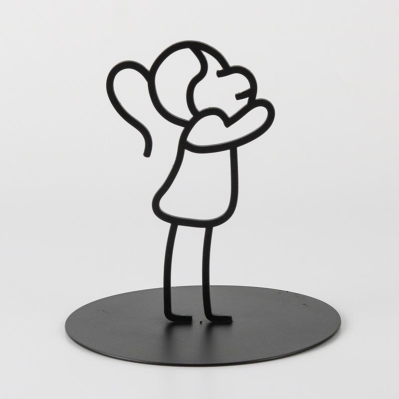 

Современный минималистский креативный металлический проволочный персонаж украшения модель комнаты стойка регистрации отеля модное искусство абстрактные украшения