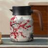 Premium Thermal Florals Teapot 1000ml Removable Infuser Stainless Steels Body And Ergonomic Wooden Handle Teas Kettle