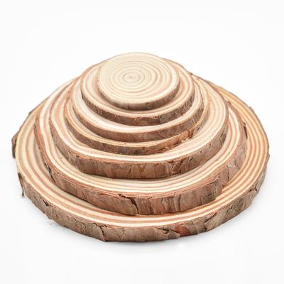 3-12 cm d'épaisseur en pin naturel rond tranches de bois brut cercles avec écorce d'arbre disques de bûches bricolage artisanat rustique fête de mariage peinture