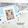 Blaue Pixel-Katzen-Print-Stifttasche mit Klarsichtfenster Schlamperetui Schlampertasche Schulbedarf