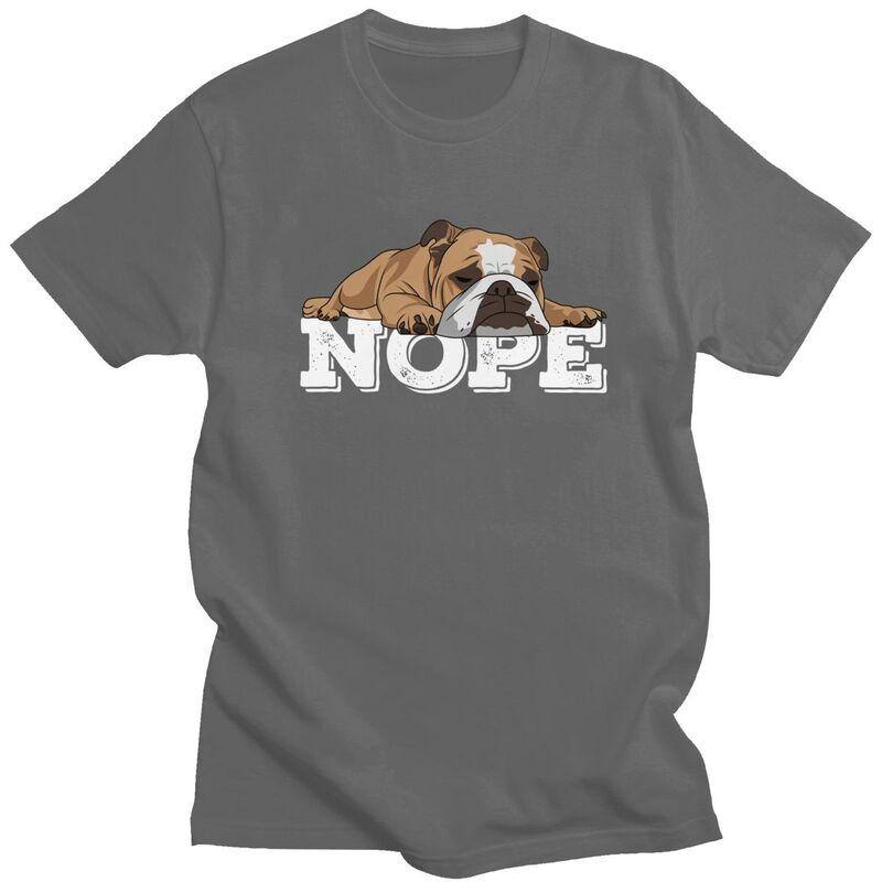 Custom French Bulldog Says Nope T Shirt Men Short Sleeve Pure Cotton Tshirt Casual Funny Animal Dog Tees Fashion Tshirt