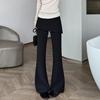 Women's High Waist Micro-Flare Ruffle Hem Pants - 2026 Spring/Summer Fashion Slimming Bell Bottoms