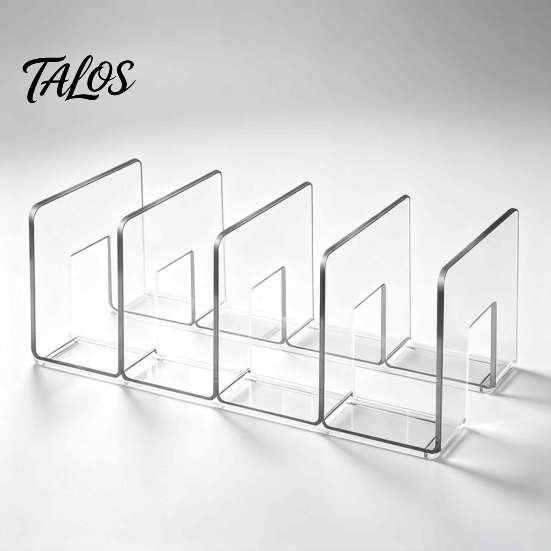 Acrylic Magazine Rack for Students Clear File Holder, L-Shaped Desk Organizer, Sturdy Desktop Document Holder Folder Rack, Documents Magazines