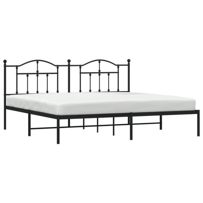 VidaXL Metal Bed Frame with Black Headboard 200x200 Cm 353446