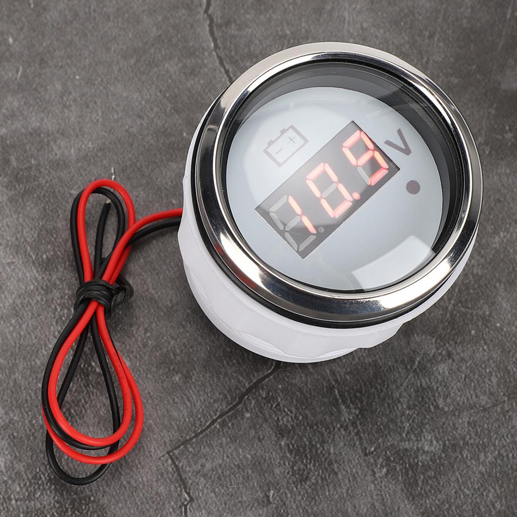 2in Battery Voltage Gauge LED Digital Display IP67 Waterproof Smart Alarm   for Boat Auto