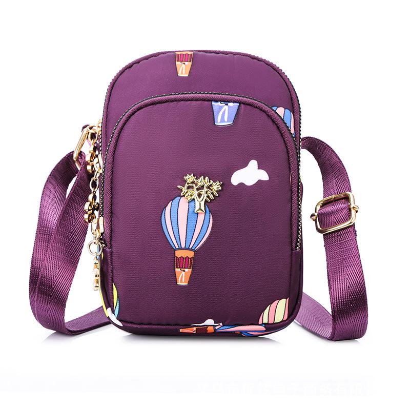 Trendige Nylon-Crossbody-Tasche für Handy & Münzen - Vertikale Umhängetasche