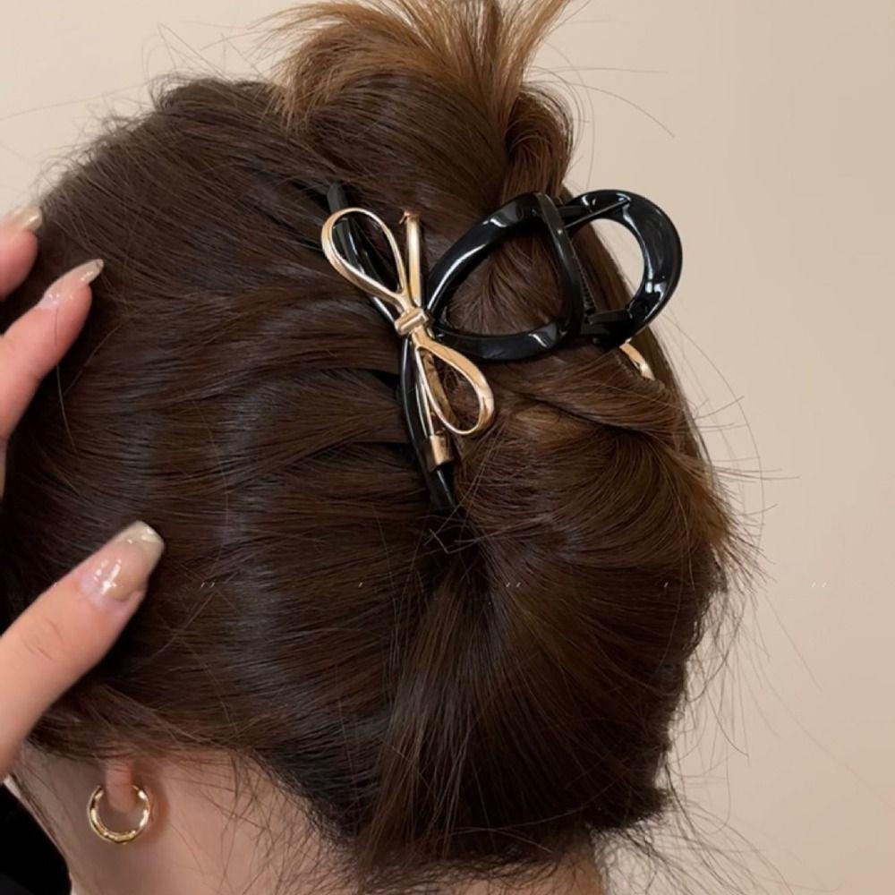 Acrylic Bow Hair Claw Ins Bow Crab Clip Cool Metal Bow Claw Clip  Party