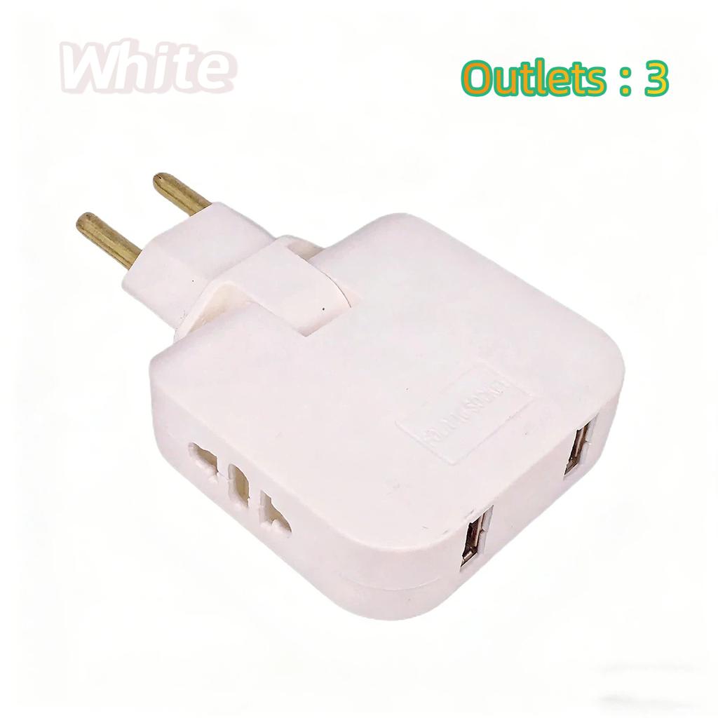 European Standard Rotating Plug Adapter – 180° Rotatable Multi-Outlet Extension Socket Cordless, Lightweight & Portable