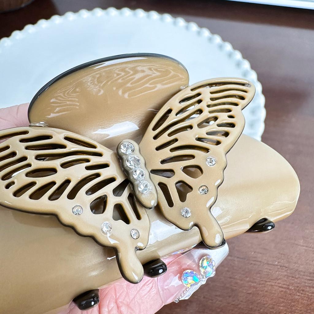 Acetate Unique Rhinestonestudded Butterfly Hair Claw Clip Perfect For Looks Fashionable