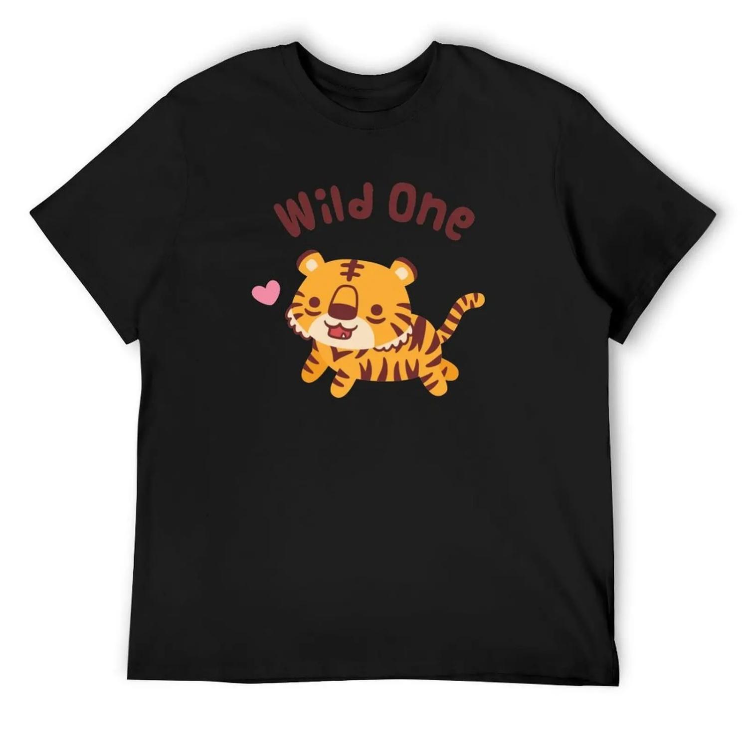 Cute Little Tiger, Wild One Funny T-Shirt customs summer 2025 T-shirts man men t shirt S