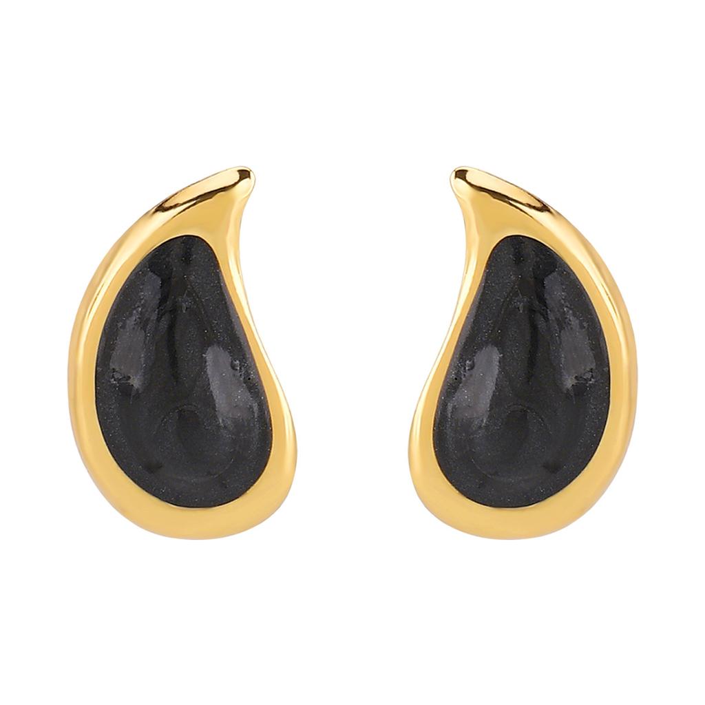 Vintage Oil Dripping Water Drop Geometric Stud Earrings French Minimalist Unique Temperament Stainless Steel Earrings For Women