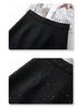 Women's Gray Sequined Midi Skirt - Spring 2025 High Waist Bodycon A-line