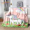 Cartoon Cute Unicorn Soft Plush Blanket,Children's Flannel Blanket Throw Blanket for Living Room Bedroom Bed Sofa Picnic Cover