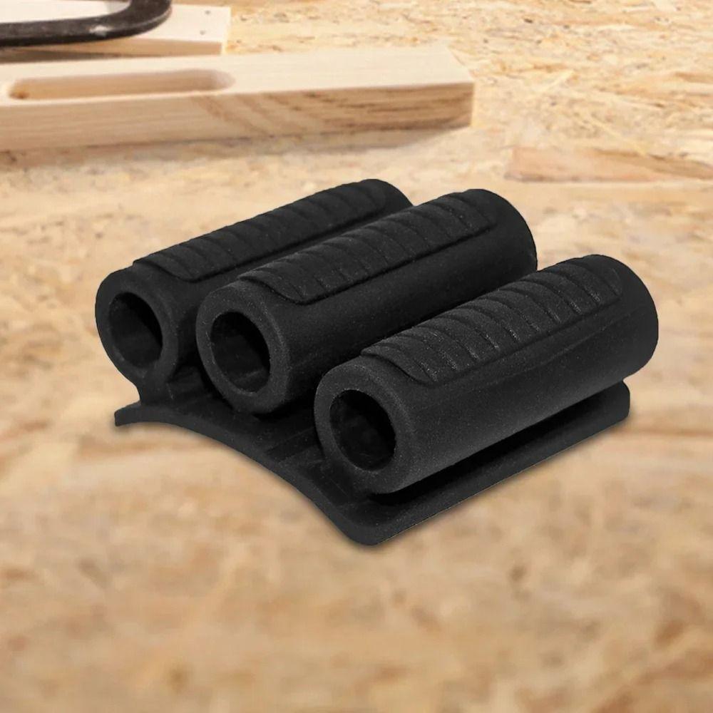 Drill Add-on Quick Change Bits Holders Self-adhesive Curved Bit Storage Clip Rubber Three Round Holes Driver Bits Side Holder