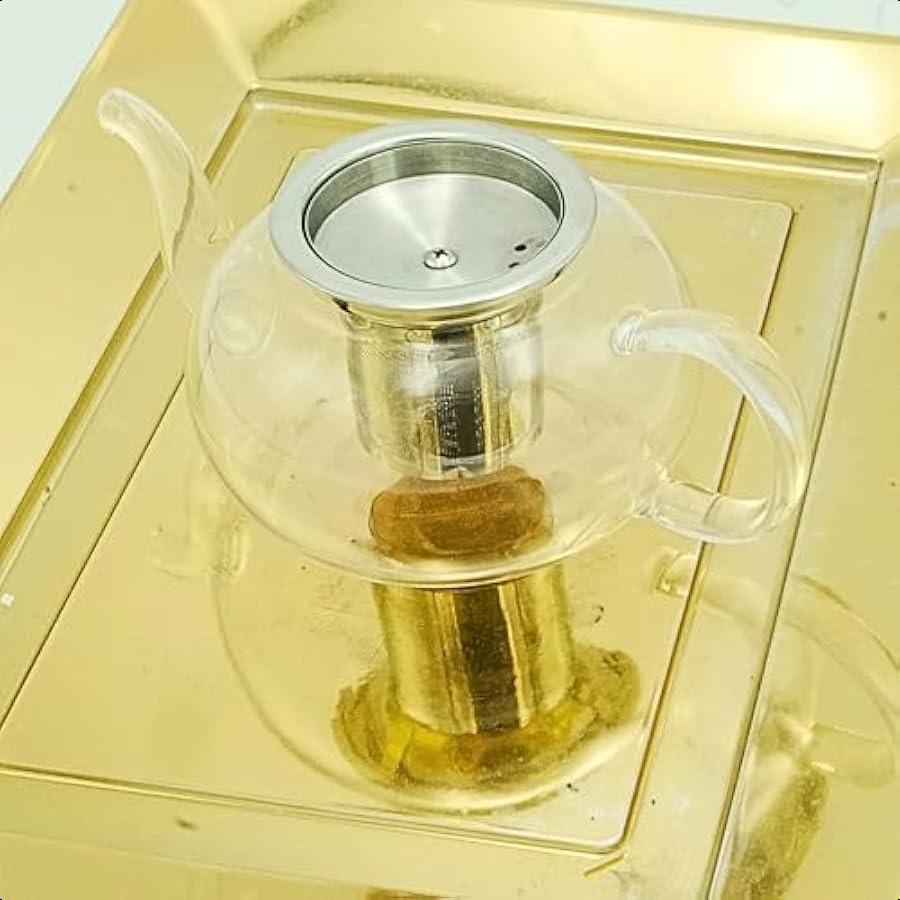 20oz 600ml Clear Glass Tea Pot Set with Infuser High Borosilicate Stovetop Teapot for Loose Leaf Tea Herbal Infusions and Bloom
