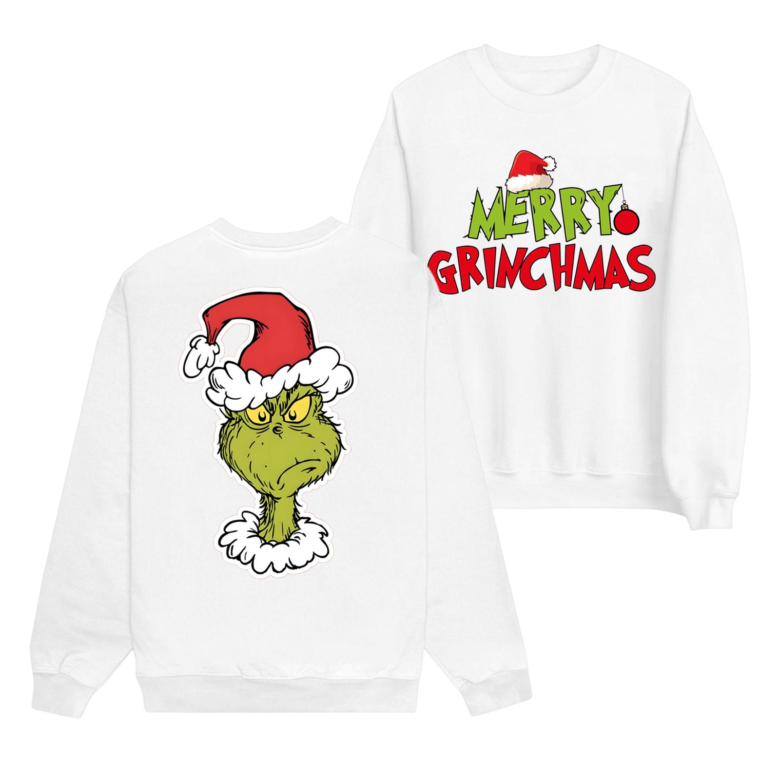 

Женская мода повседневный принт повседневный длинный рукав круглый вырез толстовка топ S белый