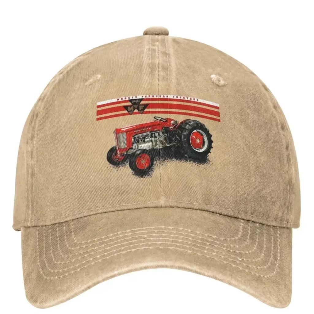 Cappellino da Baseball Lavato con Logo Agricolo Trattore Massey Ferguson Stile Street Hip Hop Cappellini da Papà Estivo Unisex Unisex Snapback da Palestra