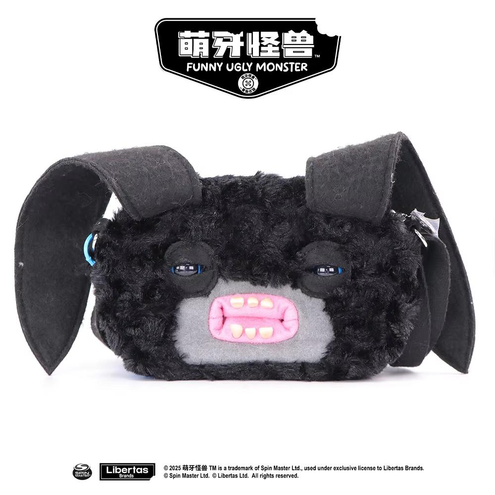 Genuine Funny Ugly Monster Plush Crossbody Bag Adjustable Strap Mr Button Screech Leopard Stuffed Doll Bag Gift