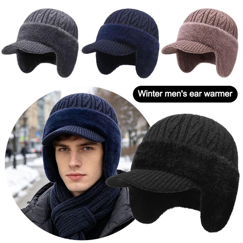Warm Thermal Winter Hat Fleece Lined Baseball Cap Fashion Knit Beanie Hat Outdoor