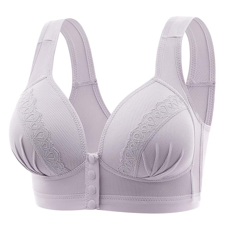 Thin mold cup in the elderly comfortable underwear front button women bra bra